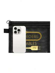 Mesh Cosmetic Bag With Data Cable Pattern, Red Air Cushion Storage Portable Storage Bag, Makeup Bag, Skincare Bag, Travel Essentials, Dormitory Supplies, Wedding Bride Gifts, Mother Gifts, Birthday Gifts, Gifts For Friends And Teachers, Bathroom Storage, Jewelry Storage, Lip Oil And Cosmetics Storage Bag - Multicolor - View 11