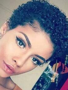 Africa Black People Fashion Lady Small Curly Hair Ball Headwear Micro Roll Wig Europe And America Woman Short Curly Hair - Multicolor - View 6