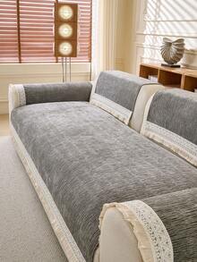 1 Stück Sofakissenbezug für alle Jahreszeiten, moderner minimalistischer rutschfester Sofasitzpolster, staubdichter und waschbarer Sofabezug, hellgrau frisch und modisch, weich und farbecht, haustierfreundlicher Schutzbezug, verstellbar für Ecksofa, geeignet für Schlafzimmer, Büro, Wohnzimmer Kombinationsmöbel, L-förmiges Sofa und 1/2/3/4-Sitzer Sofa