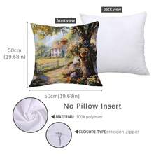 MEMNUN 1pc 17.7*17.7in(45*45cm)/19.69*19.69in(50*50cm)/15.75*15.75in(40*40cm) Floral Landscape Printed Polyester Throw Pillow Cover [Single-Sided Print][Pillow Insert Not Included], Home Decor Cushion Cover For Sofa, Bed, Car, Suitable For Daily Use Or High-End Minimalist Decoration - Multicolor - View 14