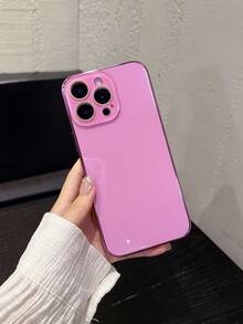 3-In-1 Soft Silicone Phone Case With Lens, Colorful Ring Design, Raised Corners, Shock-Proof Protection Compatible With IPhone 17 Pro Max/17 Pro/17 Air/11/11 Pro/11 Pro Max/12/12 Pro/12 Pro Max/13/13 Pro/13 Pro Max/14/14 Pro/14 Pro Max/14 Plus/15/15 Pro/15 Plus/15 Pro Max/X/XR/XS Max/7G/7 PLUS - Hot Pink - View 2