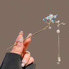 1个新款中国风复古流苏百合花发夹，优雅发饰，适合搭配汉服和旗袍，可作为礼物送给朋友和女朋友，也可用于盘发、发夹等造型。 - 多色1 - 查看 13