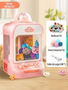 Máquina de Garra Mini para Niños con Juguetes de Peluche, Juego Interactivo de Casa con Música y Luces, Modelo Rosa con Diseño Tierno de Conejo, Incluye 10 Muñecos y 10 Huevos Sorpresa, Funcionamiento con Controles Manuales y Alimentación USB, Ideal como Regalo para Niñas y Niños en México, Diversión Creativa para Fiestas, Cumpleaños y Actividades Familiares, Máquina Compacta para Atrapar Peluches y Premios Pequeños, Acrílico Transparente y Garra Flexible que Facilita el Juego, Estilo Adorable para Decorar Habitaciones Infantiles y Mantener a los Peques Entretenidos por Horas - Rosa - Ver 7