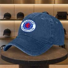 Rangers FC Logo & Slogan Printed Officially Licensed Football Club Cap - Lightweight Adjustable Snapback, Iconic Red Lion Mascot Emblem, Unisex Fan Apparel For Men &, Casual Wear & Events (Hand Washable) - Scottish - 藏蓝色 - 查看 4