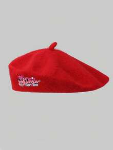 1顶女士贝雷帽，带可拆卸英文字母装饰，南瓜造型，休闲保暖，适合秋冬季节，情人节适用。 - 彩色 - 查看 17