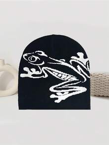 Y2K 图案针织帽，哥特风格保暖休闲户外冬季帽，动物图案，四季皆宜男士冬季头巾 - 動物 - 查看 5