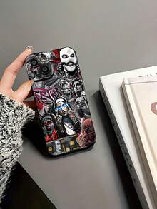 Funda para teléfono con un llamativo diseño de grafiti con máscara artística y pistola, compatible con fundas ,  17,  16 Pro Max,  15 Pro Max,  13 y  12. Fabricada en TPU, ofrece protección anticaídas. Un regalo perfecto para amigos, familiares o seres queridos en ocasiones especiales.funda de ,  funda de  16, Navidad,  fundas de , funda de  15,  17 Pro Max, fundas para , funda de  16 Plus, regalos de Navidad, funda de  13, funda de teléfono de Navidad, funda de  16 Pro - Negro - Ver 6