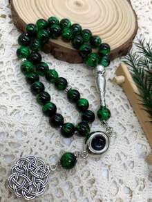 33pcs Glass Bead Single Strand Muslim Prayer Beads Tasbih Rosary Bracelet For Daily Wear - 33 Glass Spikelets - View 8
