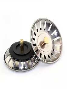 Premium Stainless Steel Kitchen Sink Drain Strainer - Anti-Clogging, Debris Preventing, With Scraper, Efficient Drainage, Durable Kitchen Sink Accessory. High-End Stainless Steel Sink Drain Stopper: Stainless Steel Sink Strainer, Anti-Clogging Coated Surface, With Scraper And Handle, Efficient Drainage. - Multicolor - View 7