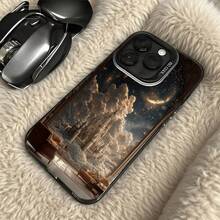 Funda para teléfono Castillo Blanco en Nubes Diseño de Arte Fantasía para iPhone 14 13 12 11 Pro Max y  Galaxy S23 S22 S21 Plus Opción de Regalo Ideal para Todas las Estaciones - Negro - Ver 5