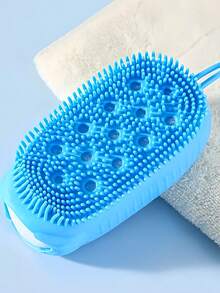 双面去角质硅胶沐浴刷 硅胶清洁刷 淋浴刷 温和清洁按摩 轻柔焕肤 适用于淋浴 家用 成人 亮泽肌肤 - 浴室必备 浴室清洁工具 家居用品 送给女士和男士的礼物 妈妈的礼物