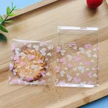 100/200/300pcs Self-Sealing Candy Bags, Transparent Plastic Self-Adhesive Bags Suitable For Valentine's Day, Birthday, Wedding, Christmas, New Year Party, Holiday Banquet, Baking, Wedding Candy Bags, Gift Bags, Decorative Bags - Multicolor - View 1