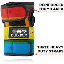 187 KILLER PADS Muñequeras para Skateboarding(Arco iris XS) - Multicolor - Ver 4