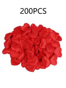 200/100pcs Romantic Red Heart Shaped Sponge Petals Decor, Atmosphere Decoration For Valentine's Day; Wedding Ceremony Confetti For Newlyweds, Proposal Romantic Occasion Decor, Event Planning Party Supplies, Anniversary Tabletop Decor, Holiday Celebration Atmosphere Enhancer - Multicolor - View 12