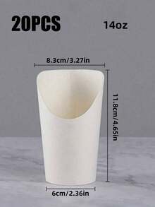 10pcs/20pcs/30pcs/40pcs/50pcs Thicker Kraft Paper Cone Cups, Fries Cups, Baking Packaging Boxes, Ice Cream Cups, Round Dessert Packaging Boxes [Thicker Version] - White - View 8