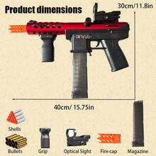 Foam Shooting Blaster - Perfect For Parties, Fun Group Activity Toy, Universal For Boys & Girls, Ideal Holiday Gifts (Christmas/Halloween) - 紅色 - 查看 2
