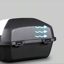 Motorradkoffer, Topcase für Roller, Topcase Motorrad mit Sperren, Wasserdicht und staubdicht, Wasserdicht Helmkoffer für Roller Motorrad Scooter Mofa, Schwarz - Schwarz - Übersicht 5