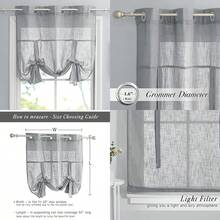 PONY DANCE - Cortinas de baño para Ventana – Juego de Cortinas Transparentes para Ventanas pequeñas, Filtro de luz Ajustable con Ojales en la Parte Superior, persianas Romanas, Ancho 42 x Largo 45(107An x 137Al cm Gris Oscuro) - Multicolor - Ver 1