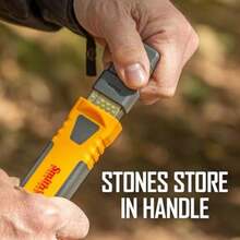 Smith's DCS4 - Sacapuntas de combinación de diamantes de 4 pulgadas, piedra de doble cara, afilador de cuchillos de campo para exteriores, microafilador de anzuelo y herramientas puntiagudas, ligero,(Piedra de banco) - Multicolor - Ver 7