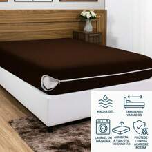 Mattress Cover With Zipper, Mesh Fabric - Rỉ Nâu - Xem 2
