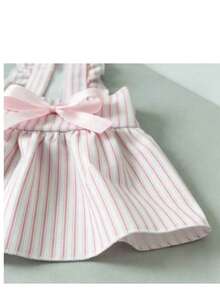 1 pieza Vestido de verano a rayas para perros pequeños, vestido de princesa para cachorros Teddy, Poodle y otras mascotas pequeñas