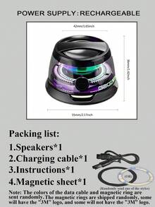 全新 G200 无线迷你磁吸音箱，RGB 彩色灯光，手机支架，超长寿命，便携式高品质音效，低音炮，适用于桌面、户外、骑行，兼容苹果磁吸手机、电脑、平板电脑和 Switch。 - 黑色 - 查看 9