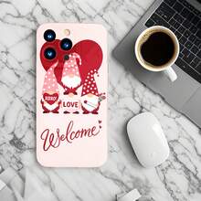 1PC Phone Case,  Love Gnomes Heart Xoxo Welcome , Stylish Phone Case, Phone Decoration, All-around Lens Protection, Creative Small Gift, Funny Gift for Boys and Girls - Negro - Ver 6
