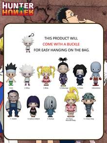 Viz Media 1 PIEZA Figura de anime 3D de Hunter X Hunter con licencia oficial, bolsa ciega con un llavero aleatorio de Gon, Killua, Kurapika, Leorio, Hisoka o Chrollo. Figuras de anime detalladas y coleccionables, perfectas como decoración de mochila o relleno de calcetines. Regalo perfecto de Navidad para amigos y fans del anime. - Multicolor - Ver 4