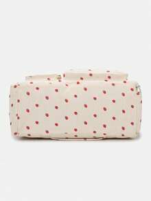 1pc Strawberry Pattern Corduroy Travel Bag, Large Capacity, Can Store Clothes And Electronics, With Separate Shoe Compartment And Waterproof Pocket, Adjustable Shoulder Strap, Suitable For Travel, Swimming, Sports And Fitness - Multicolor - View 13