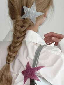 1pc Y2K Star Cute Design Hair Clip Street Witch Claw Clips Hair Claws Hair Barrettes, School Stuff - Nhiều màu - Xem 6