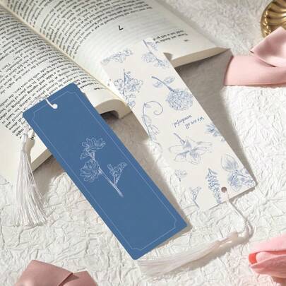 قطعتان من إشارات الكتب المطبوعة على بلاستيك البولي إيثيلين المقوى، فاخرة ومقاومة للماء وقوية وعملية، تصميم نمط فريد، تضيف متعة للقراءة، هدية مثالية لأصدقاء الحرم الجامعي في موسم العودة إلى المدرسة (شراشيب ذات ألوان عشوائية)