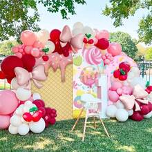 1Pc 2D Sweet Dessert Half Arch Backdrop - Kids Birthday Party Decor - 多色03 - 查看 5