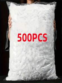 500/200/100/50片装弹性食品保鲜膜 - 可拉伸透明餐盘盖，一次性/可重复使用，无异味厨房食品保鲜膜，防尘，适用于家庭，可覆盖碗碟，一次性塑料食品保鲜袋，透明厨房塑料袋 - 彩色 - 查看 2