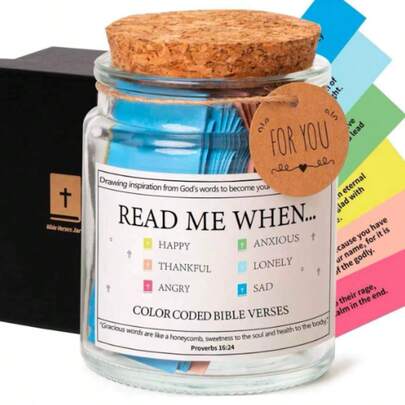 Cadeau de fête des mères, convient aux hommes et aux femmes, "Lis-moi quand tu en as besoin" Bouteille de vœux, utilisée pour exprimer les émotions et les sentiments. Cadeau idéal pour les femmes, les hommes, les mamans, les papas, les sœurs et les amis. La bouteille en verre contient des entrées codées en couleur, une bouteille de vœux de style espagnol.