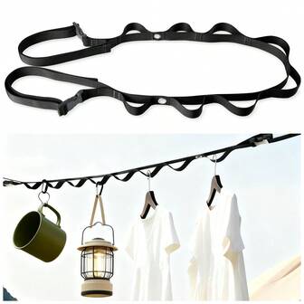 Correa colgante de 8 ganchos para camping/jardín, puede colgar equipos de camping en árboles, vehículos, estantería de almacenamiento vertical u horizontal