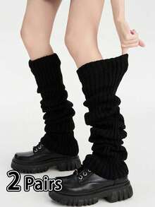 1 par de calentadores de piernas de unicolor, utilizados para botas de nieve, elegantes y cálidos, adecuados para atuendos de regreso a la escuela, calcetines de Halloween, otoño e invierno, compras casuales, vacaciones, atuendos de fiesta de Navidad