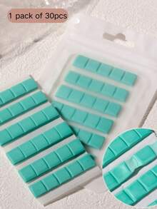 30pcs/Pack Nail Art Clay, Green/White/Pink Odorless Reusable Modeling Clay, Nail Practice Stickers, Nail Technician & Beginner DIY Nail Art Tools, Easy To Stick Without Residue - Multicolor - View 9