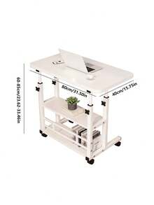 Super life 1 pieza Mesa portátil con ruedas para laptop - Mesa lateral móvil ajustable en altura con ruedas, mesa en forma de C de 23.7"/31.5" para cama, sofá, sillón, oficina en casa - Ruedas con
