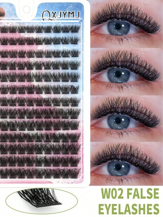 156pcs 10-16mm Mixed Size 10D Fluffy False Eyelashes, Natural & Thick For Photography & Cartoon Makeup, DIY Eyelash Clusters, Eyelash Bundles, Individual Lashes, False Lashes