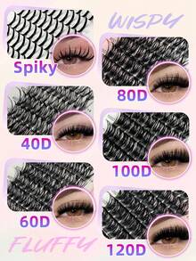 570 sợi mi giả Rikuaild 40D+60D+80D+100D+120D, độ cong D, chiều dài hỗn hợp 10-18mm, tự nhiên và mềm mại, phù hợp với nhiều kiểu trang điểm, có thể tái sử dụng, lý tưởng cho sử dụng hàng ngày, đám cưới, hẹn hò, tiệc tùng, lễ hội âm nhạc, Halloween, Giáng sinh và nhiều dịp khác. - D - Xem 4