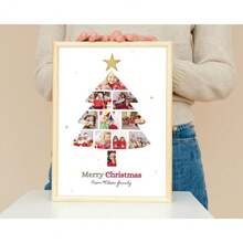 Personalized Christmas Tree Photo Collage - Custom Holiday Wall Art (Digital File) - Multicolor - View 3
