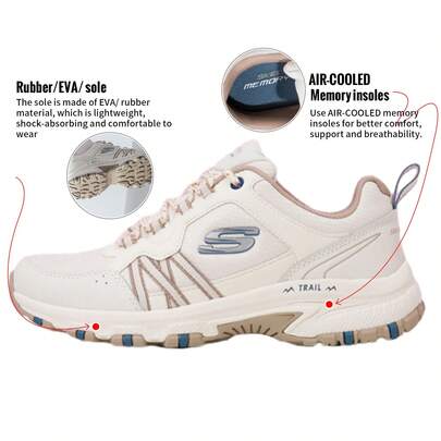 Skechers 女鞋戶外健行鞋運動鞋 低筒繫帶日常旅遊鞋低幫休閒鞋輕量緩震老爹鞋180017-OFWT