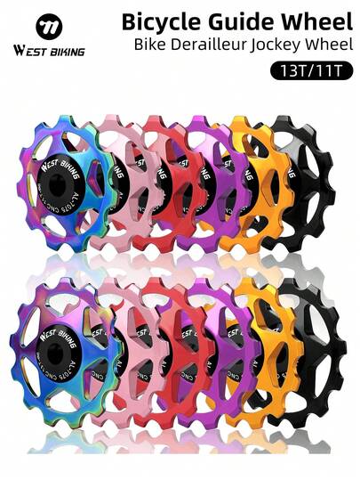 WEST BIKING 1pc Bicycle Derailleur Pulley, 13T/11T Road Bike/Mountain Bike Chain Guide Roller With Ball Bearing