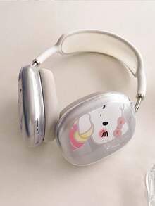 SANRIO 1 par de funda protectora para auriculares con diseño de orejas de cachorro de dibujos animados y gato KT, apta para AirPods Max/Max 2da generación - Funda inalámbrica Bluetooth para auriculares over-ear, diseño de orejas lindas, carcasa suave minimalista y creativa (auriculares no incluidos) - transparente - Ver 5
