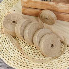 10M Cinta de lino de 15/20/25/30/38mm para manualidades, decoración, lazos, regalos de boda, envoltorios hechos a mano y suministros de empaquetado