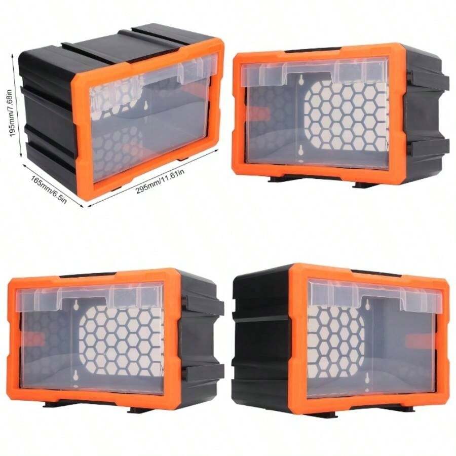 Cajn de Almacenamiento de Componentes Electrnicos, Organizador de Brocas de Herramientas de PVC con Cajones Transparentes, Almacenamiento de Ahorro de Espacio para Suministros y Hardware - #211 - Ver 1