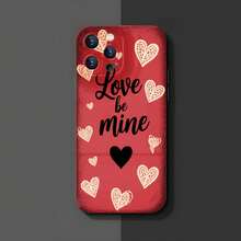 1PC Phone Case,  Love Be Mine Hearts Pattern , Stylish Phone Case, Phone Decoration, All-around Lens Protection, Creative Small Gift, Funny Gift for Boys and Girls - Negro - Ver 3