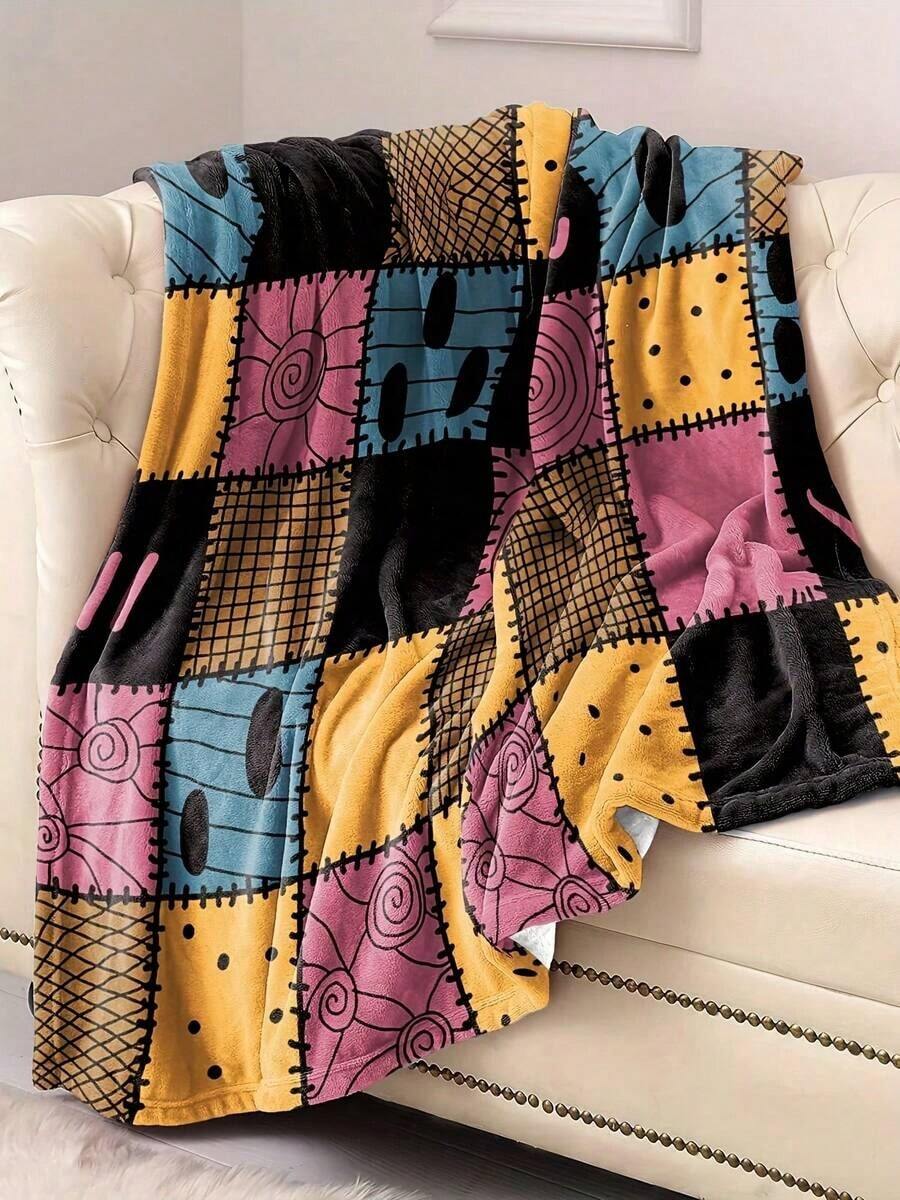 Casual Soft Warm Halloween Sally Nightmare Before Christmas Print Flannel Blanket For Couch Sofa Home Office Bed Camping Funny Blankets - Phong cách 7 - Xem 1