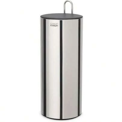 Easystore Luxe Stainless Steel Concealed Toilet Roll Holder Stand Storage With Lid Hods Up To 3 Rolls