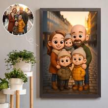 Kit de pintura de diamantes 5D con foto personalizada a retrato de dibujos animados - Obra de arte de diamantes de estilo anime personalizado de 6 pulgadas, adecuado para decoración, regalos de cumpleaños, Día de la Madre, retratos de pareja o familia de dibujos animados (Cargar 0-5 fotos) - Efecto de dibujos animados - Ver 6